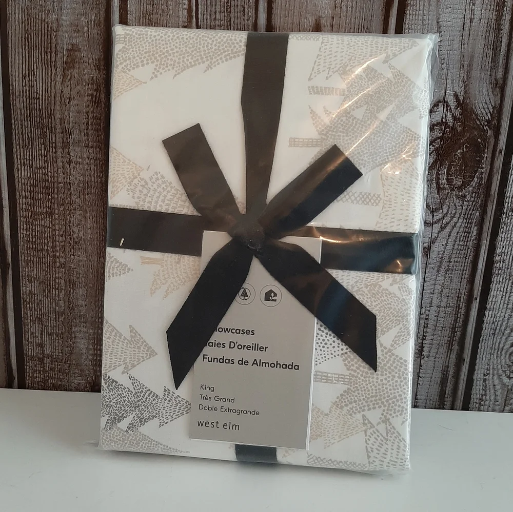 *West Elm Sumi Forest Percale King Pillowcases (Set of 2)